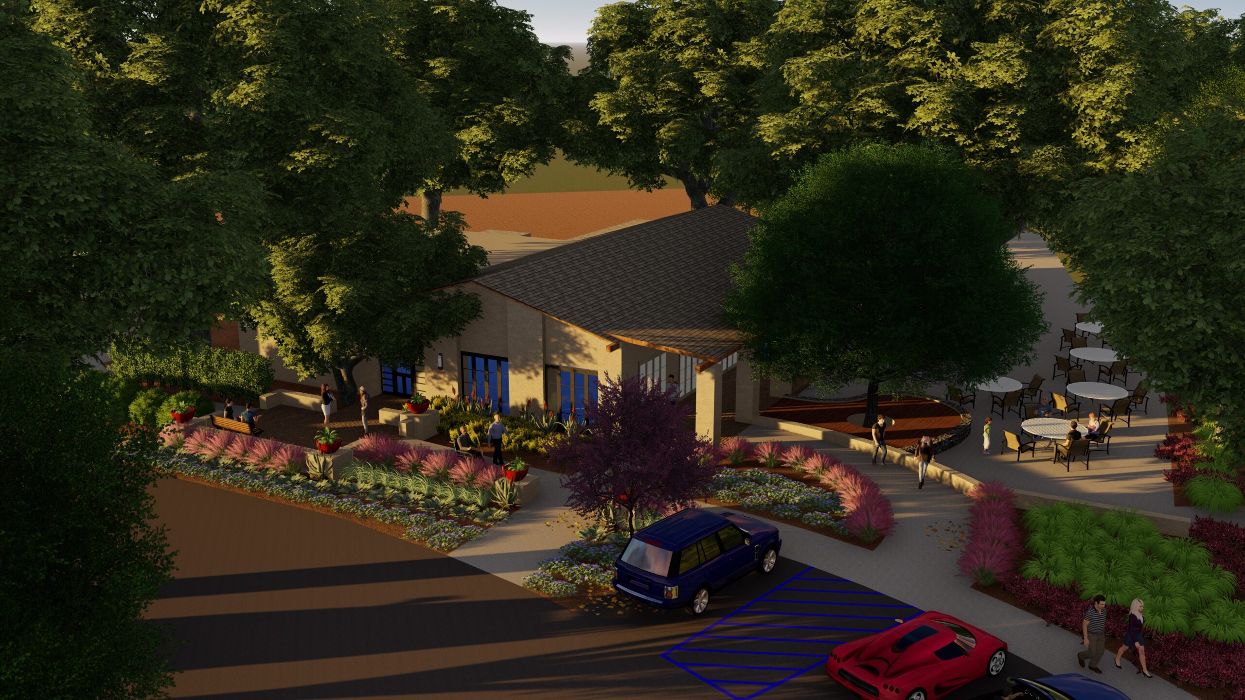 clubhouse sunset aerial